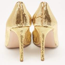 Pre Owned Gianvito Rossi Gold Sequins Gianvito Pumps Size 41