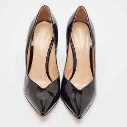 Gianvito Rossi Black Patent Leather Pointed Toe Pumps Size 38.5