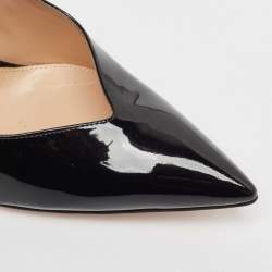 Gianvito Rossi Black Patent Leather Pointed Toe Pumps Size 38.5