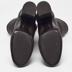 Pre Owned Gianvito Rossi Brown Leather Ankle Length Boots Size 37