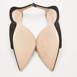 Pre Owned Gianvito Rossi Black Suede Elle Slide Sandals Size 38