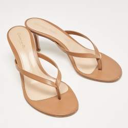 Pre Owned Gianvito Rossi Brown Leather Calypso Slide Sandals Size 41