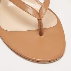 Pre Owned Gianvito Rossi Brown Leather Calypso Slide Sandals Size 41