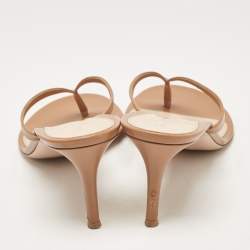 Pre Owned Gianvito Rossi Brown Leather Calypso Slide Sandals Size 41