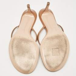 Pre Owned Gianvito Rossi Brown Leather Calypso Slide Sandals Size 41