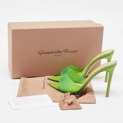 Gianvito Rossi Green PVC Elle Slide Sandals Size 37