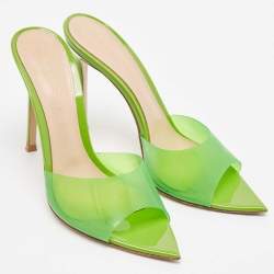 Gianvito Rossi Green PVC Elle Slide Sandals Size 37