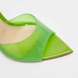 Gianvito Rossi Green PVC Elle Slide Sandals Size 37