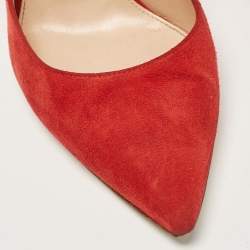 Gianvito Rossi Red Suede Pointed Toe Pumps Size 37