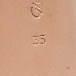 Pre Owned Gianvito Rossi Beige Leather Portofino Ankle Strap Sandals Size 35