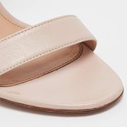 Pre Owned Gianvito Rossi Beige Leather Portofino Ankle Strap Sandals Size 35