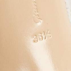 Pre Owned Gianvito Rossi Silver/Black Leather, Suede and PVC Plexi Pumps Size 36.5