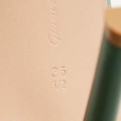 Pre Owned Gianvito Rossi Green Leather Ankle Cuff Sandals Size 36.5