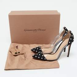 Gianvito Rossi Black Studded Suede and PVC Plexi Pumps Size 36