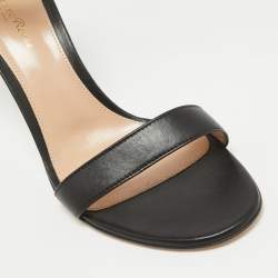 Pre Owned Gianvito Rossi Black Leather Portofino Ankle Strap Sandals Size 40