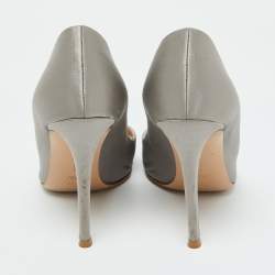 Gianvito Rossi Grey Satin Pointed Toe Pumps Size 38