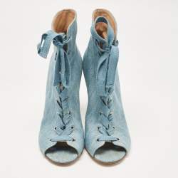Pre Owned Gianvito Rossi Blue Denim Marie Ankle Boots Size 38
