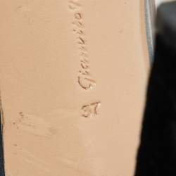 Pre Owned Gianvito Rossi Black Velvet and PVC Plexi Pointed Toe Pumps Size 37