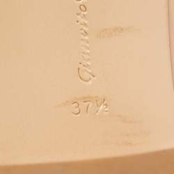 Pre Owned Gianvito Rossi Beige Patent Leather and PVC Gemini Slide Sandals Size 37.5