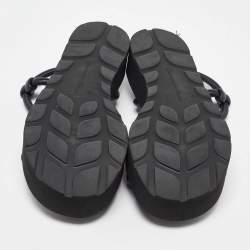 Pre Owned Gianvito Rossi Black Leather Marine Platform Sandals Size 38