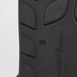 Pre Owned Gianvito Rossi Black Leather Marine Platform Sandals Size 38