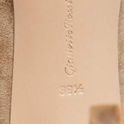 Pre Owned Gianvito Rossi Beige Suede Pointed Toe Over The Knee Boots Size 39.5