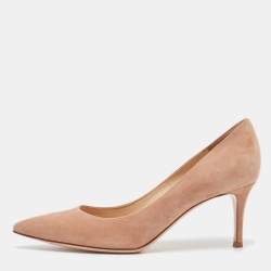 Pre Owned Gianvito Rossi Pink Suede Gianvito Pumps Size 37.5