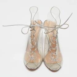 Pre Owned Gianvito Rossi Transparent PVC Helmut Ankle Length Boots Size 38