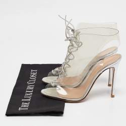 Pre Owned Gianvito Rossi Transparent PVC Helmut Ankle Length Boots Size 38