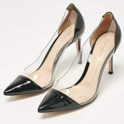 Gianvito Rossi Black Patent Leather and PVC Plexi Pumps 37.5