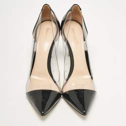 Gianvito Rossi Black Patent Leather and PVC Plexi Pumps 37.5