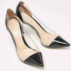 Gianvito Rossi Black Patent Leather and PVC Plexi Pumps 37.5