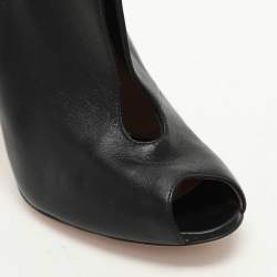 Gianvito Rossi Black Leather Vamp Booties Size 35.5