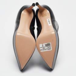 Pre Owned Gianvito Rossi Black Leather Ankle Length Boots Size 38