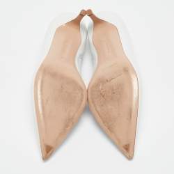 Gianvito Rossi White Leather Pointed Toe Pumps Size 38.5