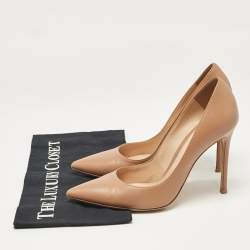Pre Owned Gianvito Rossi Beige Leather Gianvito Pumps Size 39