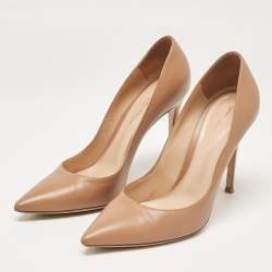 Pre Owned Gianvito Rossi Beige Leather Gianvito Pumps Size 39