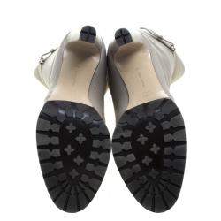 Pre Owned Gianvito Rossi Grey Leather Knee High Boots Size 38