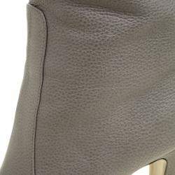 Pre Owned Gianvito Rossi Grey Leather Knee High Boots Size 38