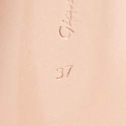 Pre Owned Gianvito Rossi Pink Leather Vamp Booties Size 37