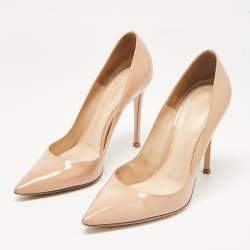 Pre Owned Gianvito Rossi Beige Patent Leather Gianvito Pumps Size 39
