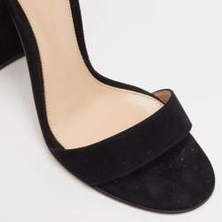 Pre Owned Gianvito Rossi Black Suede Versilia Sandals Size 34.5
