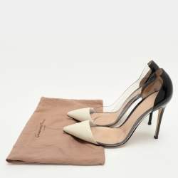 Gianvito Rossi Cream/Black Patent Leather and PVC Plexi Pumps Size 40