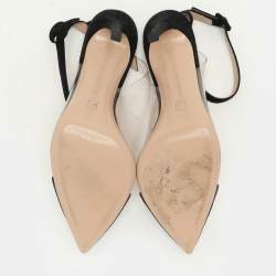 Gianvito Rossi Black PVC and Suede Anise Ankle Strap Pumps Size 40