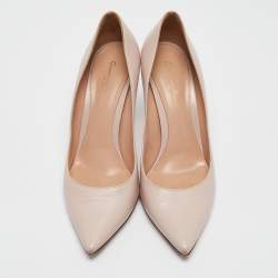 Pre Owned Gianvito Rossi Beige Leather Gianvito 105 Pumps Size 39.5