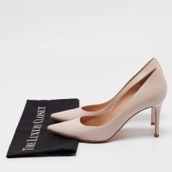 Pre Owned Gianvito Rossi Beige Leather Gianvito 105 Pumps Size 39.5