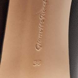 Pre Owned Gianvito Rossi Black Patent Leather Pointed-Toe Over The Knee Boots Size 38