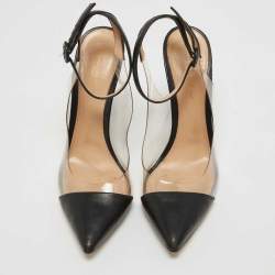 Gianvito Rossi Black Leather and PVC Anise Pumps Size 40.5