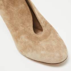 Gianvito Rossi Beige Suede Vamp Booties Size 39