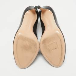 Pre Owned Gianvito Rossi Black Leather Vamp Booties Size 39